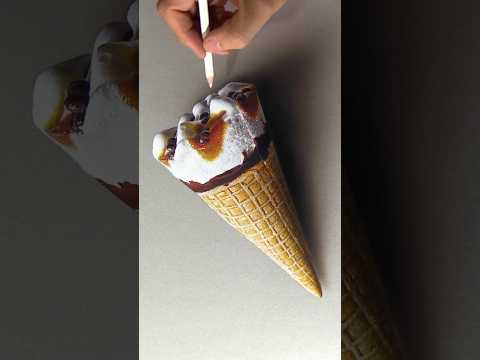 Hyper-realistic ice cream cone #art thumbnail