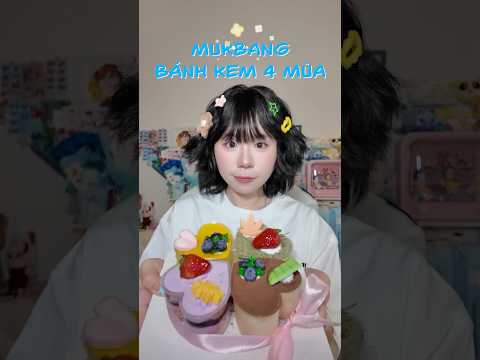 Mukbang Bánh Kem 4 Mùa 🌞🍁❄️🍀 #meosimmy #shorts #mukbang thumbnail