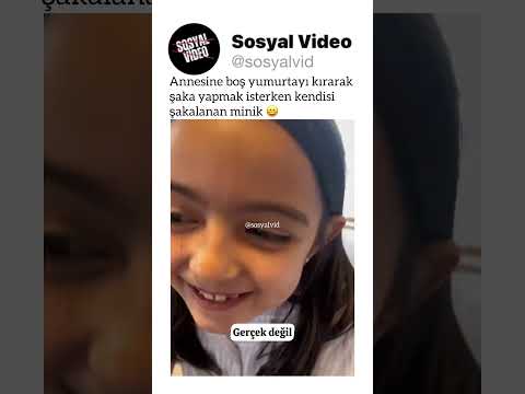 Annesine boş yumurtayı kırarak şaka yapmak isterken kendisi şakalanan minik ? thumbnail