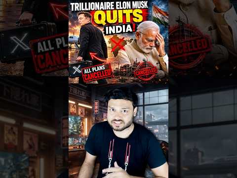 $1 Trillion RICH Elon Musk SUDDENLY QUITS India! No Tesla Factory Plans in India Now #shorts thumbnail