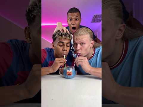 Yamal and Haaland try the impossible straw challenge ? #shorts #football #challenge thumbnail