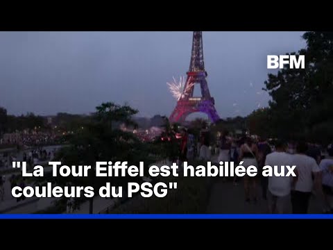 La Tour Eiffel s'illumine aux couleurs du PSG après sa victoire face à Arsenal thumbnail