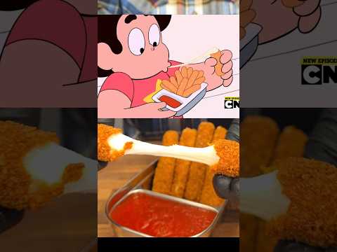 Beach City's Stretchy Golden Gooey Mozzerella Sticks!🧀 #shorts #mozzarella #sticks #stevenuniverse thumbnail