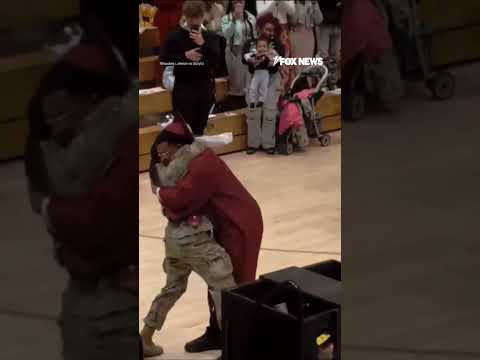 SEE IT: American hero surprises her brother at his high school graduation #foxnews #news #shorts thumbnail