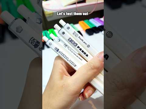 ASMR Panda Pen Set Unboxing 🐼🤍 #stationery thumbnail
