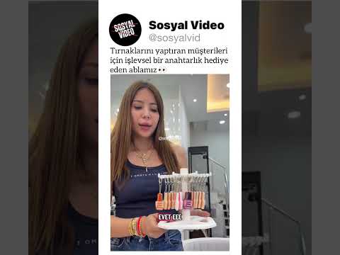 Tırnaklarını yaptıran müşterileri için işlevsel bir anahtarlık hediye eden ablamız 👀 thumbnail