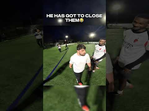 HES GOT TO CLOSE THEM? #povfootball #goprofootball #soccer #football #nutmegs #funny #footballhumor thumbnail