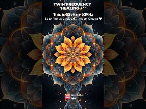 TWIN FREQUENCY Healing ✨ 528Hz + 639Hz | Meditative Mind #shorts thumbnail