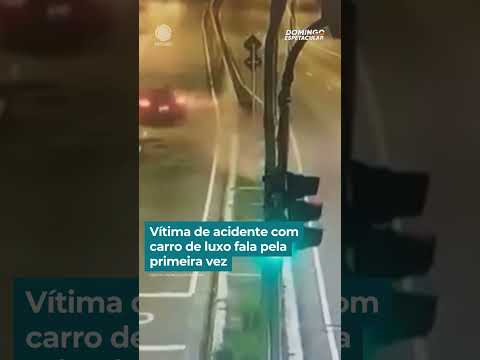 Vítima de acidente com carro de luxo fala pela primeira vez | #DomingoEspetacular #shorts thumbnail