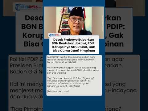 Ganti Pimpinan Saja Tak Cukup, PDIP Desak Prabowo Bubarkan BGN Bentukan Jokowi seusai Dadan Korupsi thumbnail