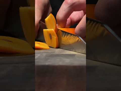 Rui “Amur Tiger” Kiritsuke cutting persimmon #fyp #satisfying #kitchenknife #japaneseknife #ruiknife thumbnail