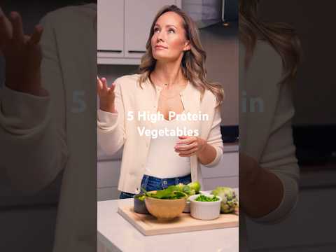 Five high protein veggies to help you meet your daily protein goals 💪🏻🌱 #shorts #protein thumbnail