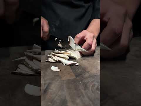 Rui “The Star” W61F Kiritsuke slicing steak mushroom  #fyp #satisfying #kitchenknife #japaneseknife thumbnail