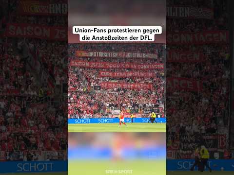 Fanproteste beim Spiel Mainz gegen Union. Grund - die Spielansetzung am Sonntagabend um 19:30 Uhr. thumbnail