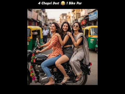 4 Chapri Dost 1 Bike Par 😂 Funny Moment 🔥 Without Helmet | Police thumbnail