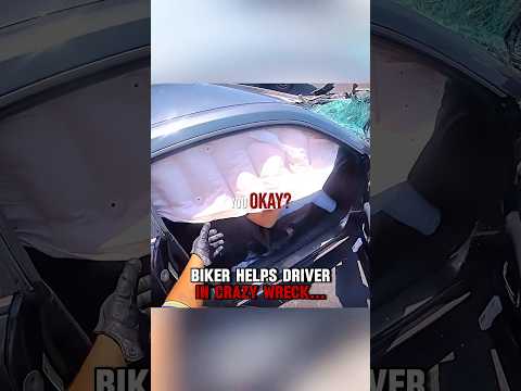Biker helps driver in CRAZY WRECK‼️? thumbnail
