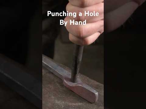 Punching a Hole By Hand! #blacksmith  #forging  #metalwork #tongs thumbnail