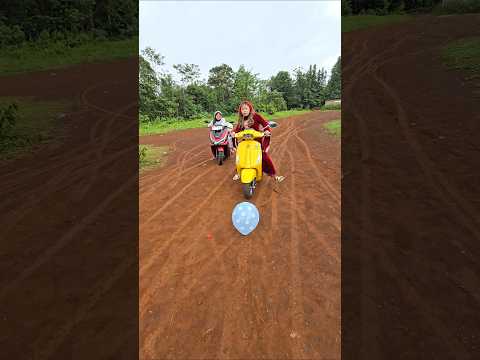 bawang merah mau pecahin balon pake motor#trendingshorts thumbnail
