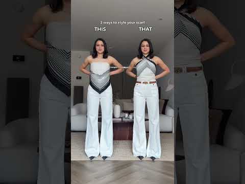 THIS or THAT? 🤯 | 2 ways to style your silk scarf 🤍 #styling #style thumbnail