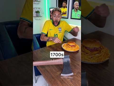 Eating food in different eras be like 💀🍔 #football #neymar  #parody thumbnail