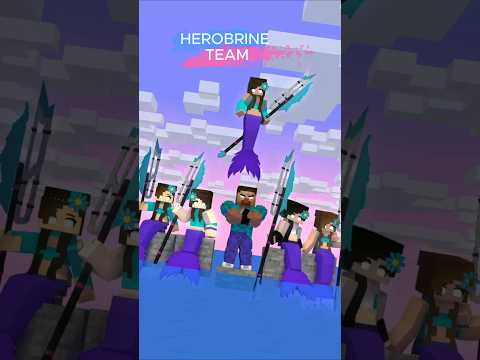 Steve Team Vs Herobrine Team Mermaid Version #shorts #aphmau #helpherobrine #minecraftshorts thumbnail