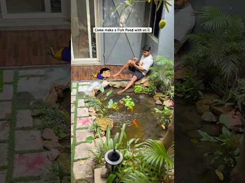 Fish Pond making in backyard ?? #anime #japan #fish #diy #interior #cute #viral #trending #shorts thumbnail