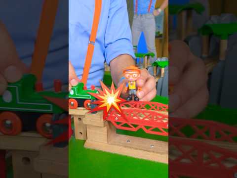 CHOO CHOO Blippi Rescues TRAINS🚂💥 🚂before they crash! #shorts #train thumbnail