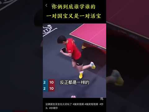 这俩国宝活宝也太好玩了 #搞笑视频 #搞笑短视频  #莎头  #孙颖莎 thumbnail