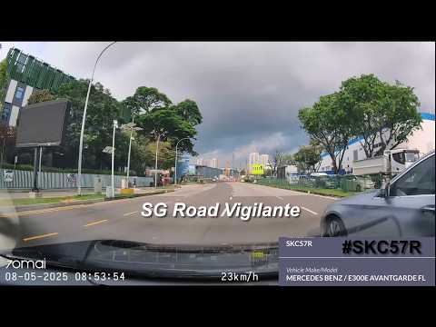 8may2026 #SKC57R mercedes e300e unable to keep in lane while turning right cut into camcar lane thumbnail