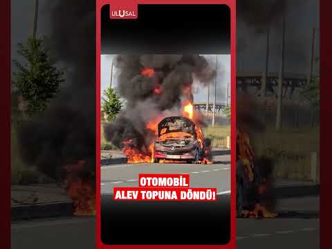 Seyir halindeki otomobil alev alev yandı! #shorts thumbnail