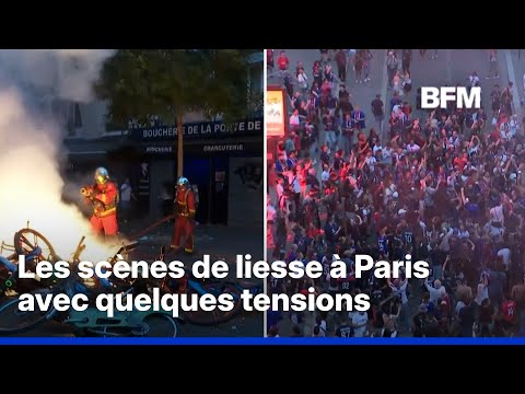 PSG champion d'Europe: les images des scènes de liesse à Paris avec quelques tensions thumbnail