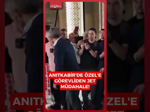 Özgür Özel CHP Genel Başkanı yazılı şeridi çelenge yerleştirince görevli müdahale etti #shorts #chp thumbnail