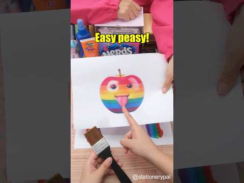 Quick tips for drawing a rainbow apple 🖌️🍎🌈#shorts thumbnail