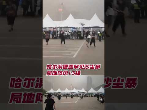 哈尔滨遭遇罕见沙尘暴  一秒天黑#zaobaosg #sgnews #shorts thumbnail
