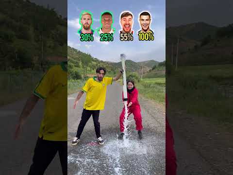 YouTuber vs Footballers Bottle! Who Is Faster?! #ronaldo #mrbeast #youtube #shorts thumbnail