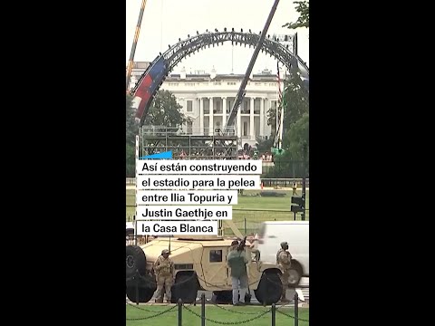 Construyen un ESTADIO en la CASA BLANCA para la pelea entre TOPURIA y Gaethje #shorts thumbnail