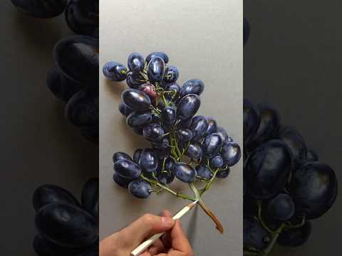 Hyper-realistic grapes #drawing #art thumbnail