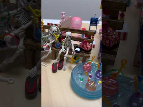 Cute Miniature Festival Date 🏮 Skeleton Couple's Summer Night #shorts thumbnail