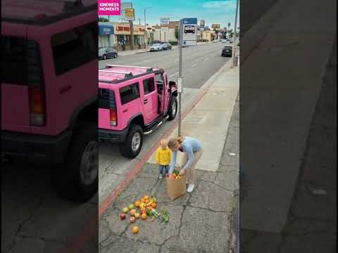kindness bus stop 🚍 instant help for a struggling mom #kindness #busstop #shorts thumbnail
