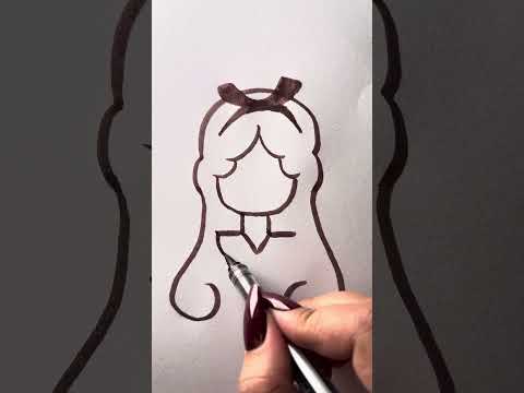 Draw a girl step by step #arts thumbnail