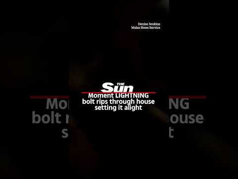 Moment LIGHTNING bolt rips through house setting it alight thumbnail