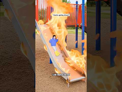 When You Go Down A Metal Slide When It’s Hot Out ? #shorts #relatable thumbnail