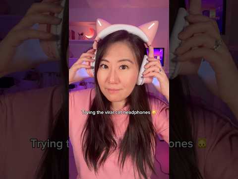 Trying the viral cat headphones 🐱🎧 | cute tech unboxing thumbnail