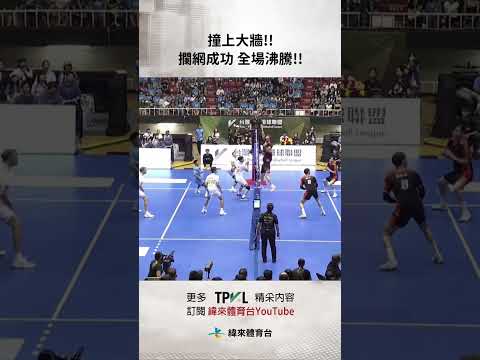 #TPVL  撞上大牆!!天鷹攔網成功 全場沸騰!! #台鋼天鷹 #臺北伊斯特 #shorts thumbnail