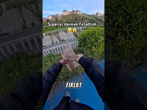 Siparişi dereye fırlattım 😱😂 #shorts #viral #keşfet #motovlog #reels #tiktok #fyp #kurye thumbnail
