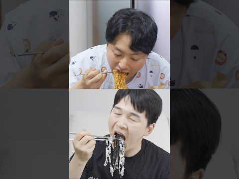 일주일 동안 밥 vs 면 #shorts thumbnail