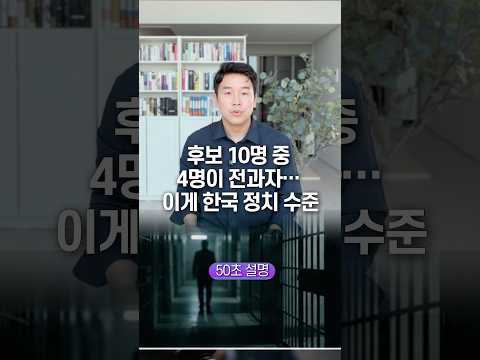후보 10명 중 4명이 전과자… 이게 한국 정치 수준, 50초 안에 설명하기 thumbnail