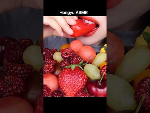 ASMR EXOTIC SOUR FRUITS PLATTER 다양 과일 STRAWBERRY, WATERMELON #shorts #mukbang #먹방 #rainbow #hongyu thumbnail