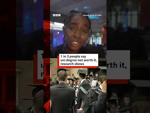 1 in 3 say uni degree not worth it, research shows. #University #StudentLoan #BBCNews thumbnail