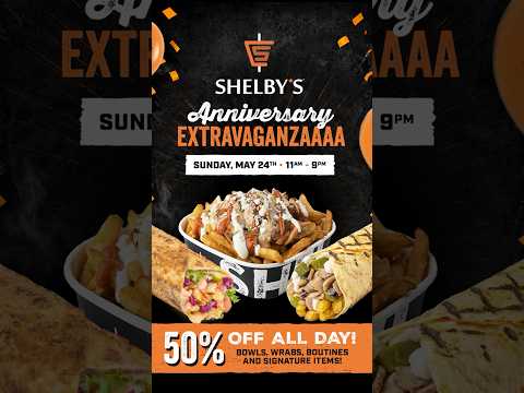 THIS SUNDAY 🧡🥸🔥We’re celebrating! Enjoy 50% OFF🌯 Wrabs, Bowls & Signature Items! thumbnail